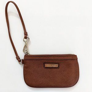 Calvin Klein Brown Wristlet Zip Wallet